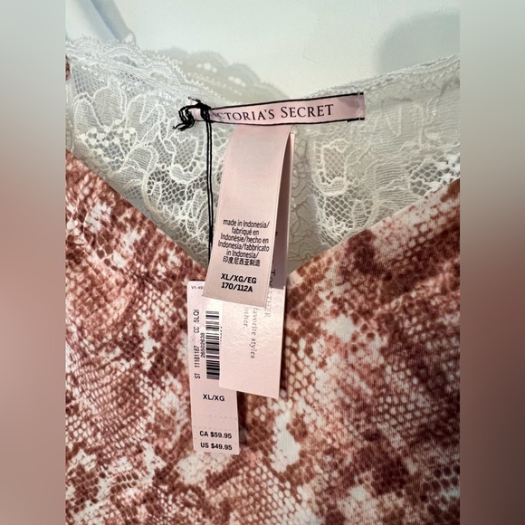 Women’s Victoria Secret Lace Snakeskin Print Lounge Tank Top. NEW! - Picture 4 of 7